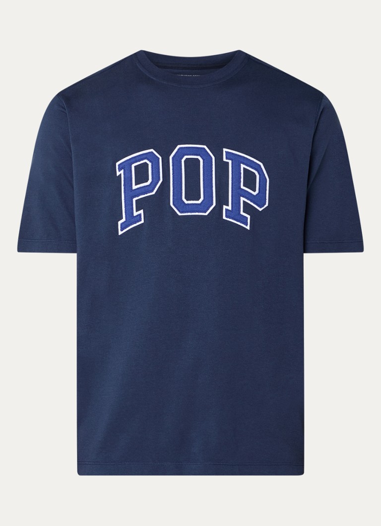Pop Trading Company T-krekls ar izšuvumu no logotipa