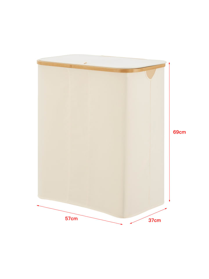 en.casa Wäschekorb Rusko in Beige (H)69cm (B)57cm (T)37cm (V)140l günstig kaufen onesize