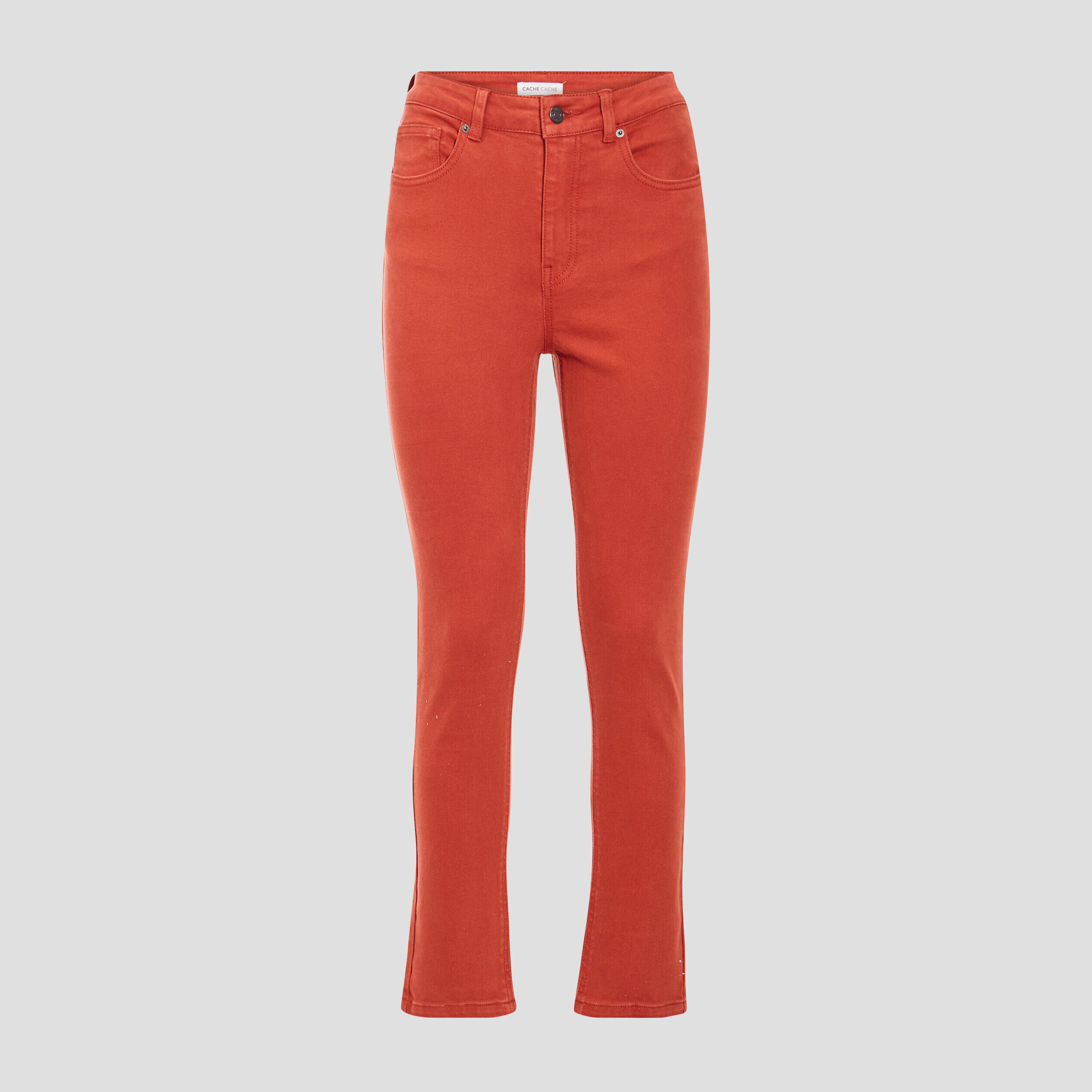 Pantalon slim taille haute orange foncé femme | Cache Cache