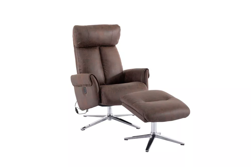 Happy Home Happy Home elektrisch verstellbarer Relaxsessel mit Hocker HWP51-BRN braun