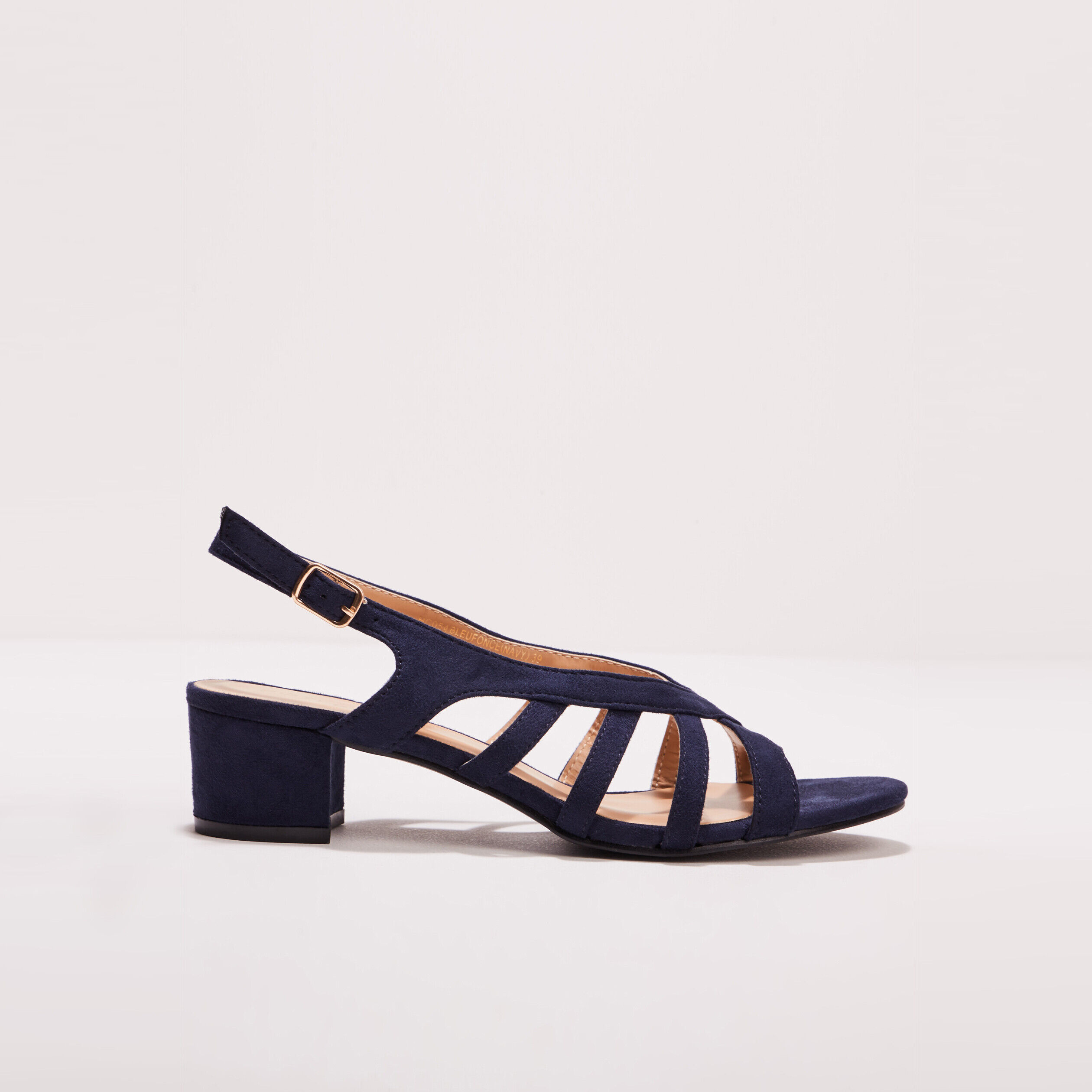 Sandales à talons avec brides bleu roi femme | Cache Cache