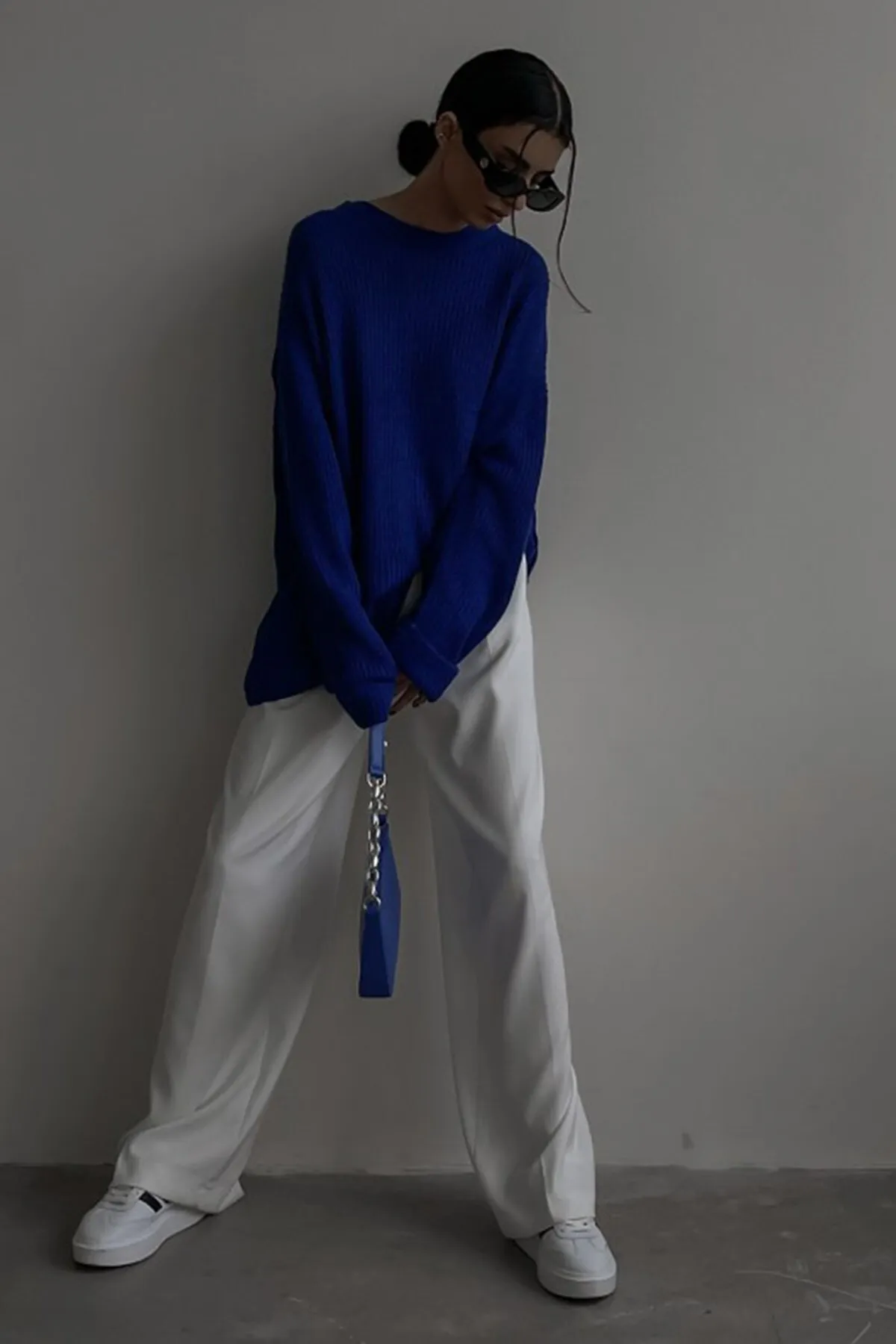 Madmext  Saks Rundhals-Basic-Pullover Mg1264