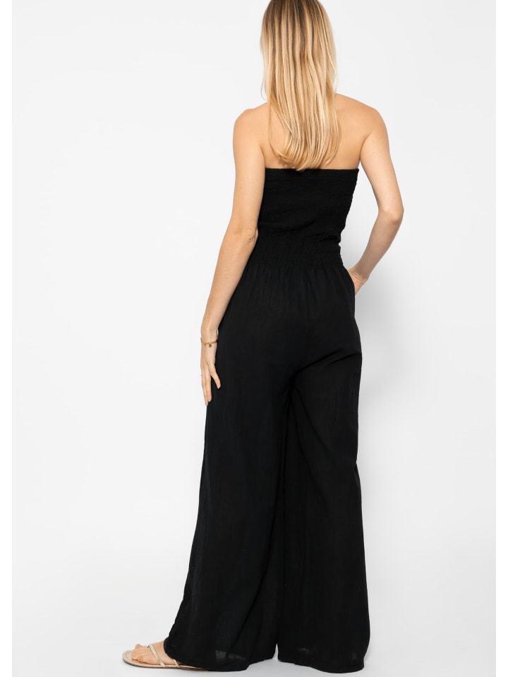 SASSYCLASSY Schulterfreier Jumpsuit in Schwarz günstig kaufen