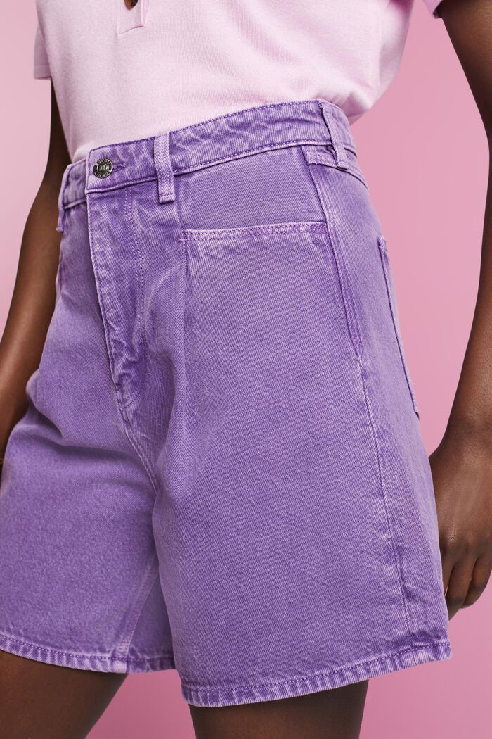 Leinenshorts mit hohem Bund