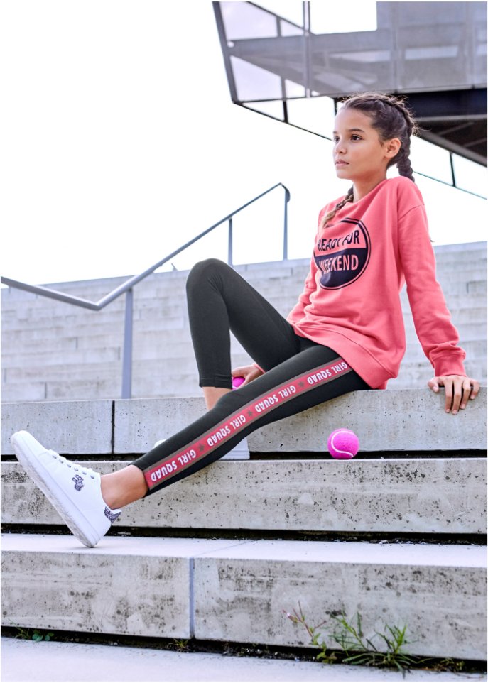Mädchen Leggings mit Seitenstreifen