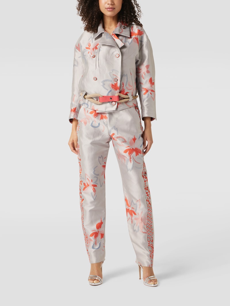 Blazer mit floralem Muster in graphit