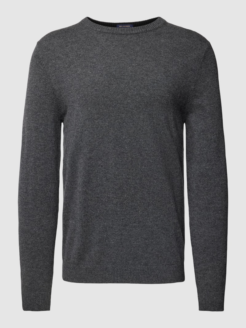 Strickpullover aus Kaschmir mit Rundhalsausschnitt in anthrazit meliert