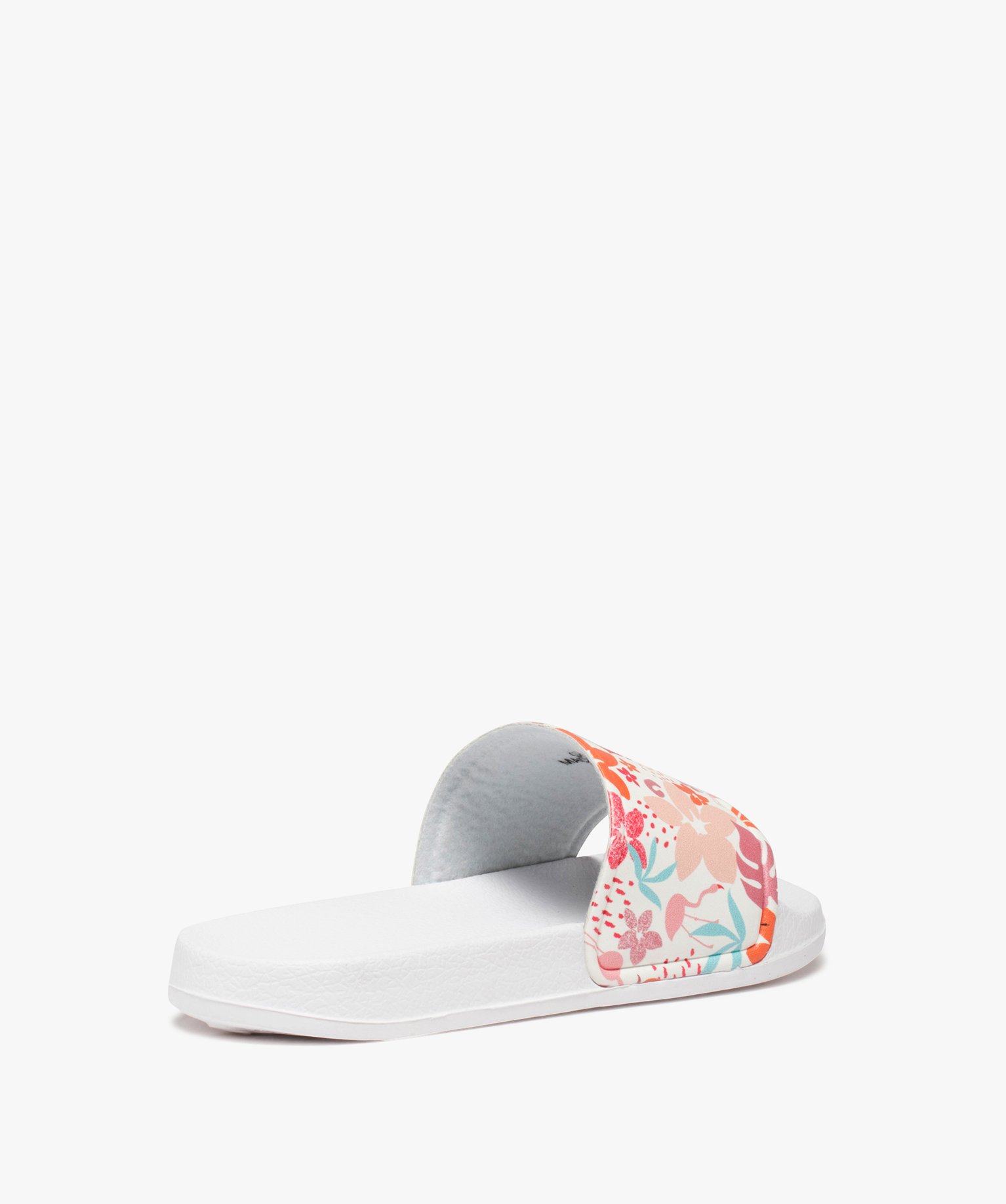 Mules de piscine fille à bandeau imprimé fleurs blanc | GEMO