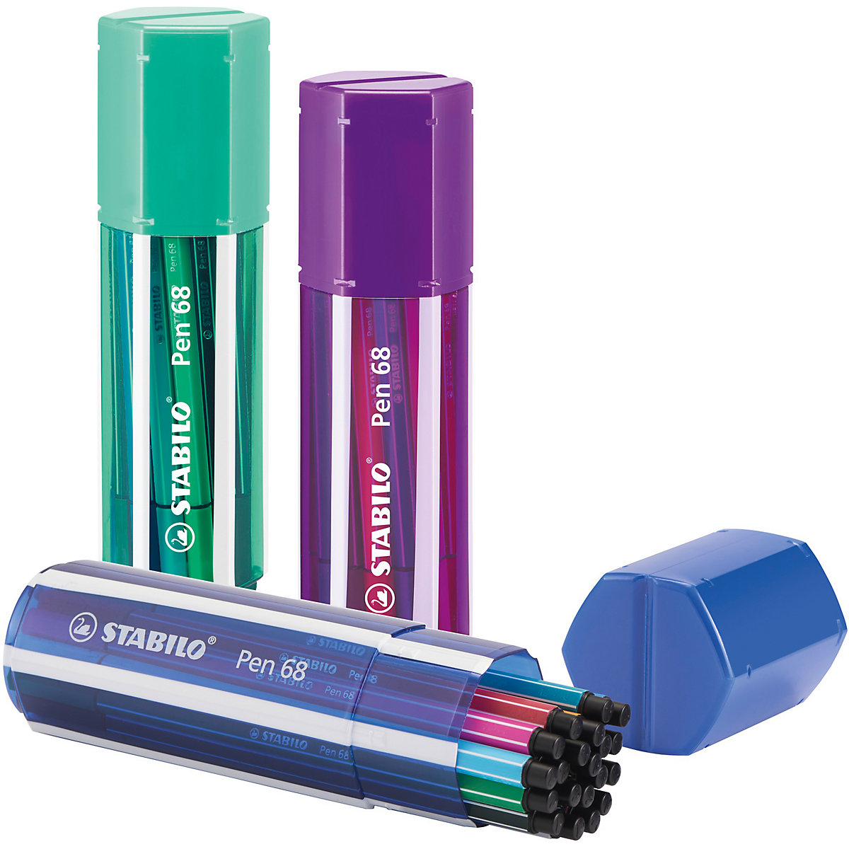 Premium-Filzstifte Pen 68, 20 Farben in Big Pen Box farblich sortiert
