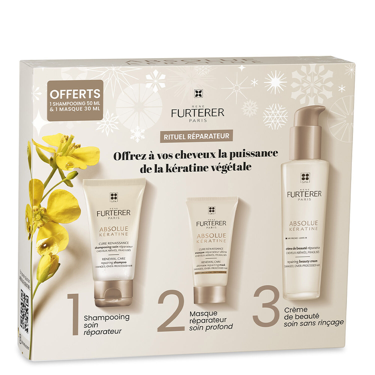 René Furterer Coffret Absolue Keratine Rituel réparateur - shampoing + masque + crème beauté