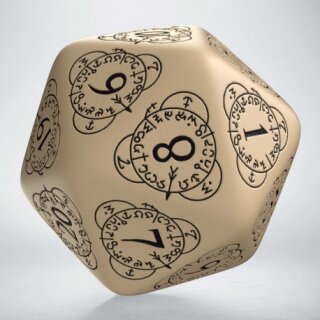 W20 beige & black Card Game Level Counter 30mm (1)