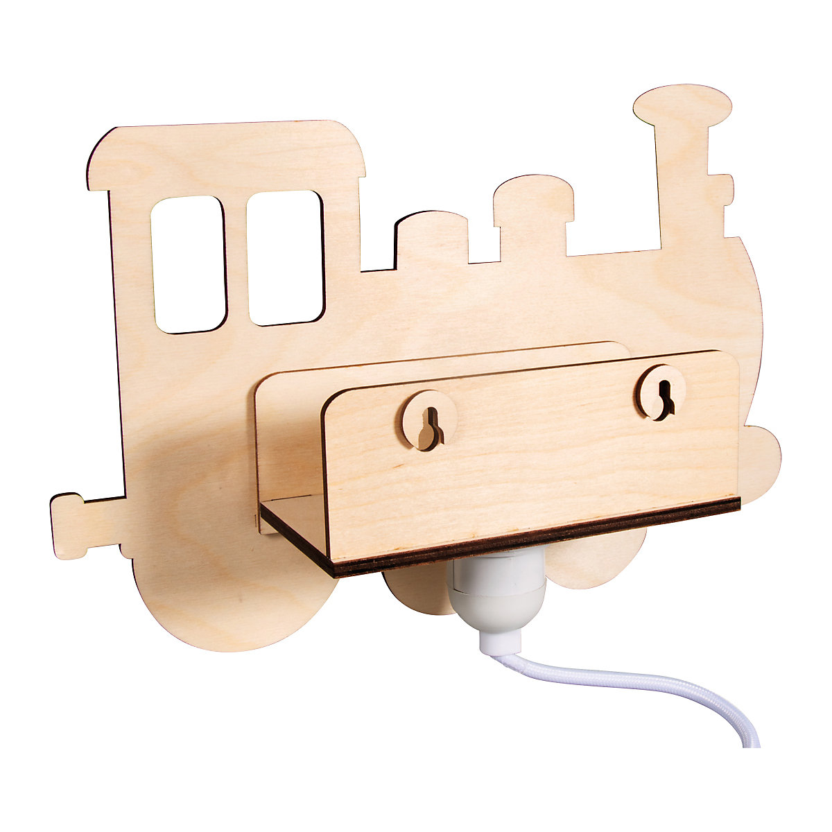 Holzbausatz Lampe kleiner Zug, natur, 29x18,3x7,5cm, 6-tlg.