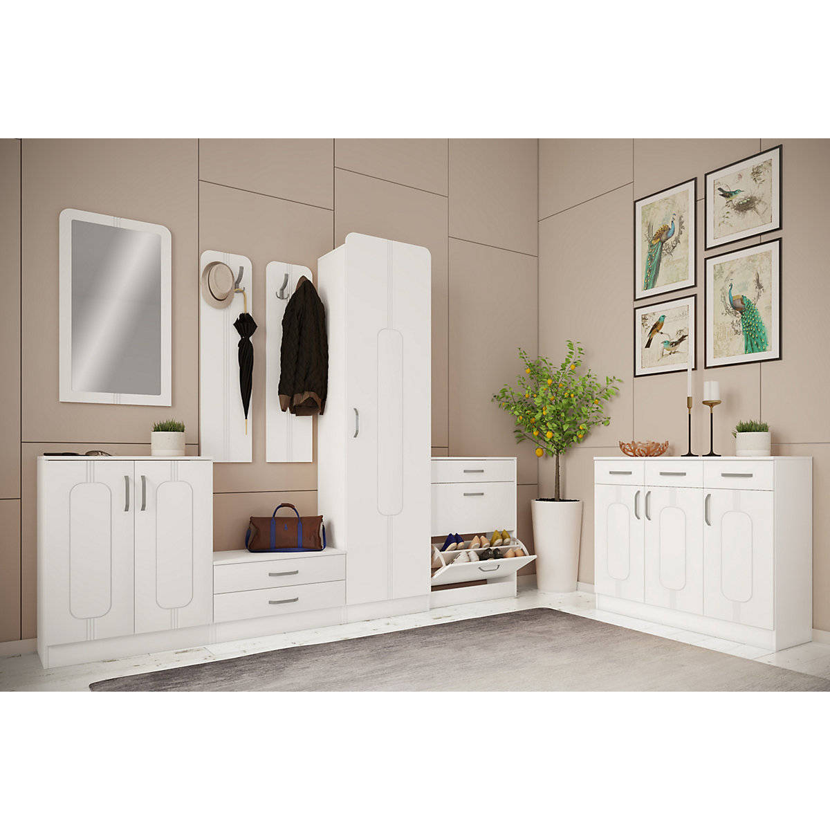 Holz Dielenmöbel Flurschrank Schrank Kommode Balia
