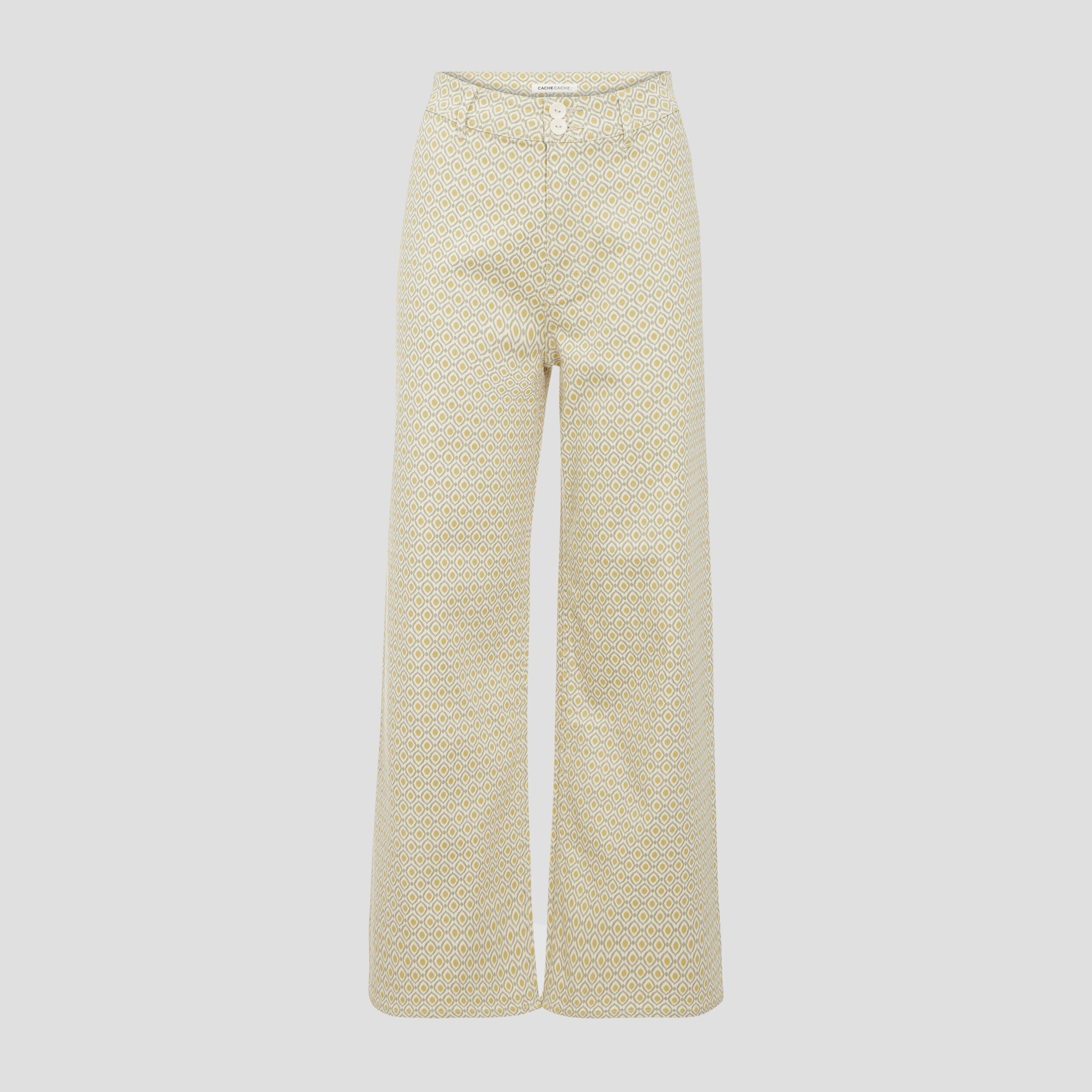 Jeans wide leg taille haute blanc femme | Cache Cache