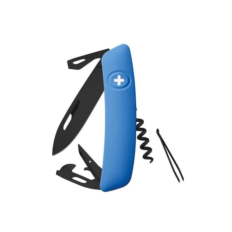 Swiza D03 All Black Blue, Schweizer Taschenmesser made in Swiss