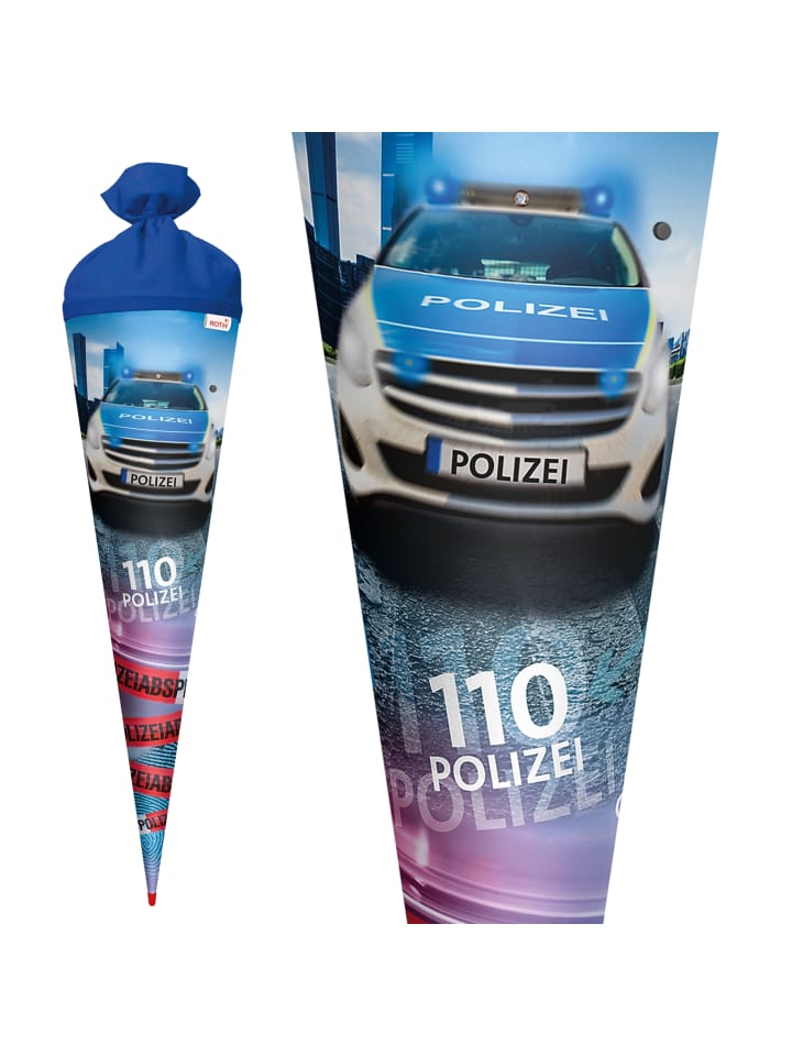 ROTH Schultüte Polizei 110 groß 70 cm, Licht und Sound in Blau günstig kaufen onesize