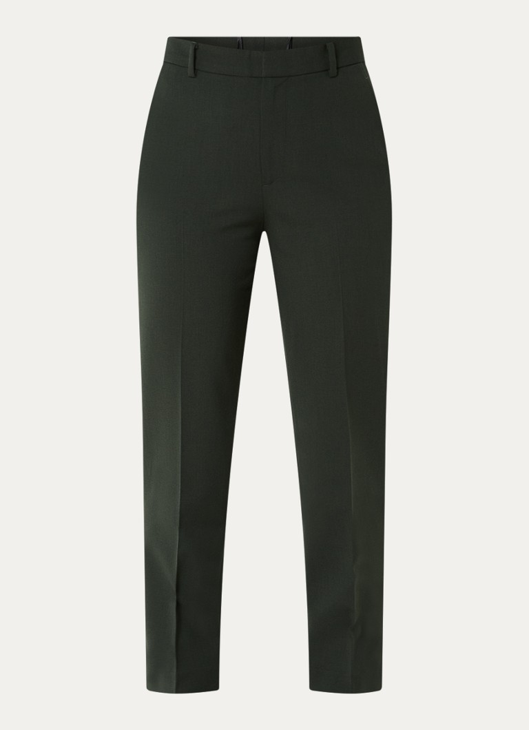 Pantalon Vanilia taille haute coupe fuselée en laine vierge blonde