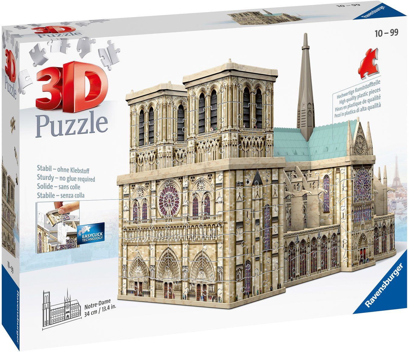 Ravensburger 3D-Puzzle Notre Dame de Paris, 324 Puzzleteile, Made in Europe, FSC® - schützt Wald - weltweit