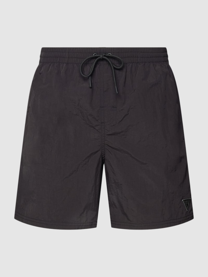 Badehose mit elastischem Bund in schwarz