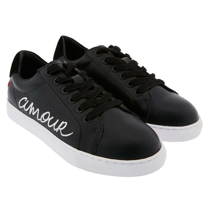 Baskets en cuir Simone amour noir