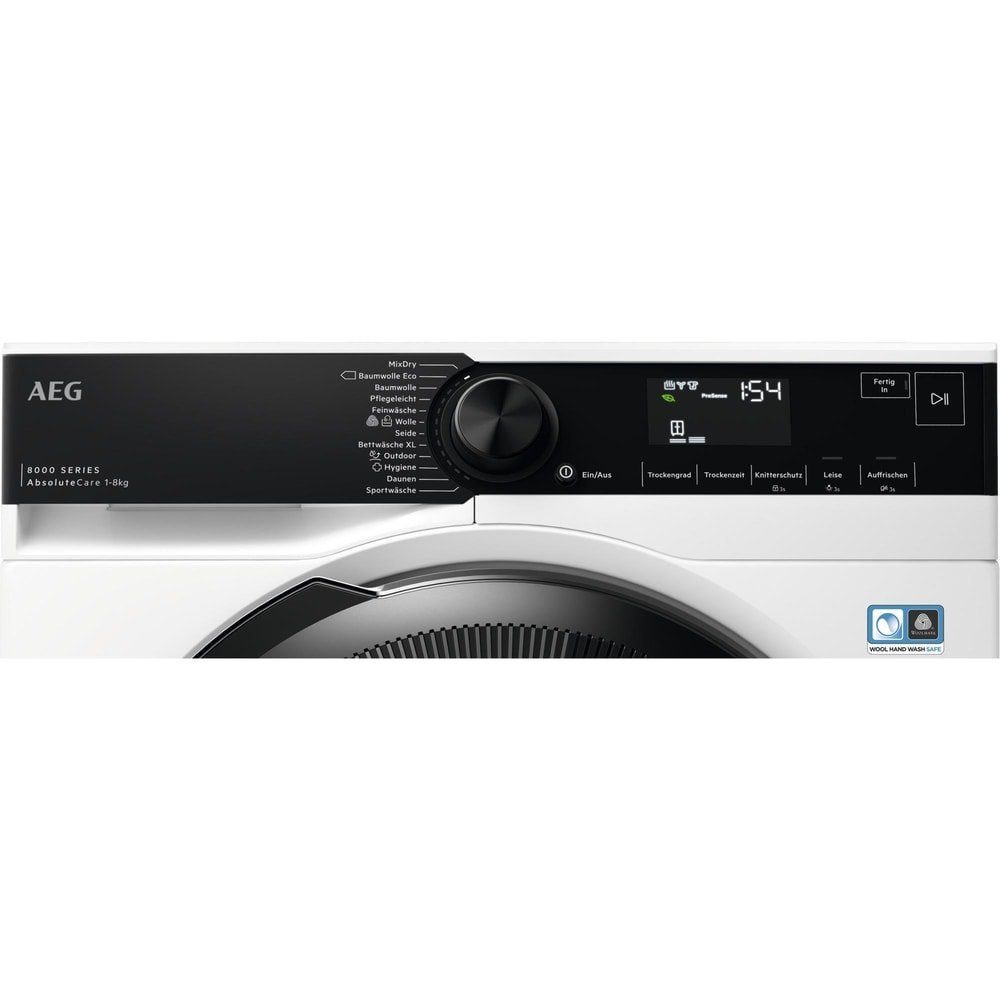 AEG Ablufttrockner 8kg Frontlader freistehend Wärmepumpe EEK: A+++