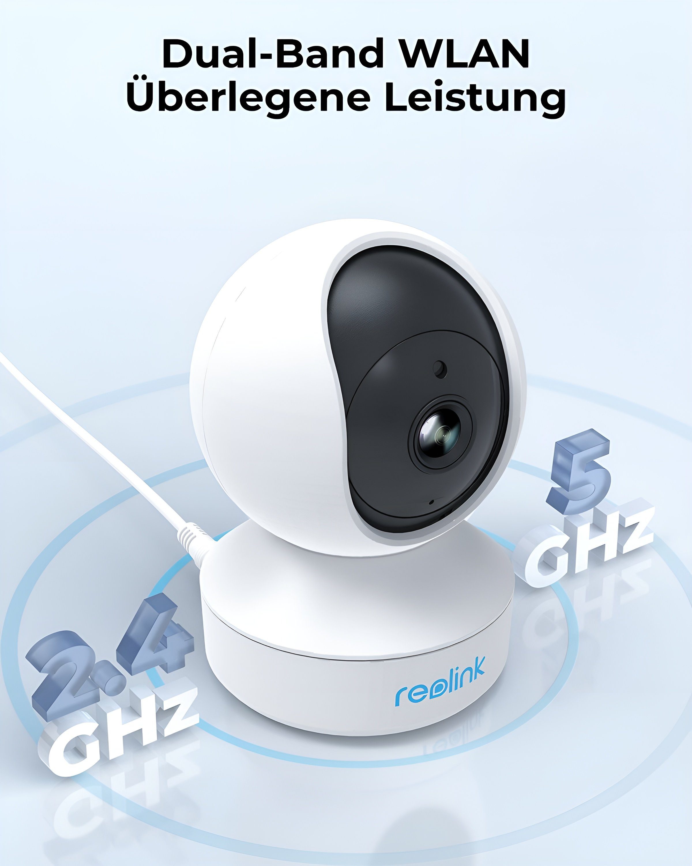 Reolink E1 Pro 4MP Indoor 355° Schwenk- / 50° Neigung PT Dualband WLAN IP Überwachungskamera (Innenbereich, 8pcs Infrarot-LED, Automatische Verfolgung, 2-Wege-Audio, Baby Monitor, Personen und Haustiere erkennen)