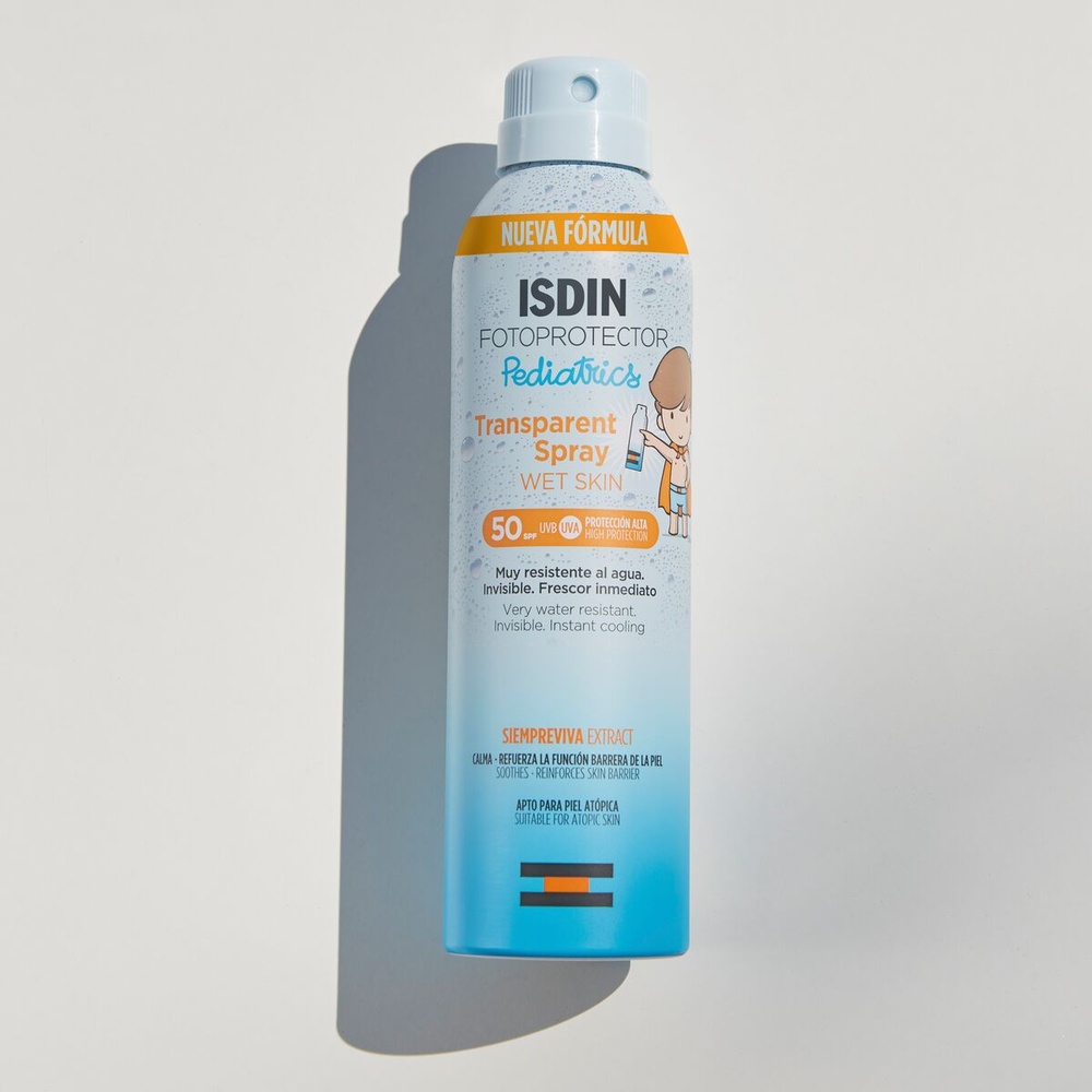 isdin Pediatrics Wet Skin Spray Solaire Corps Transparent pour enfant SPF50