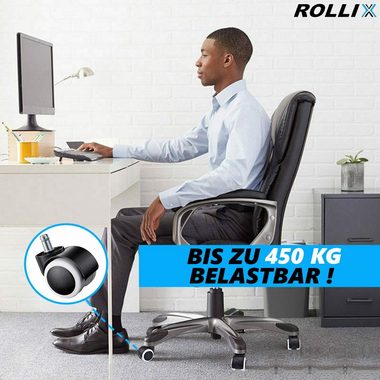 MAVURA Stuhlrolle ROLLIX Bürostuhlrollen Hartbodenrollen Stuhlrollen, Chefsesselrollen - leise & kratzfrei 11mm [5er Set]