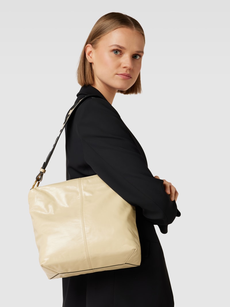 Handtasche mit Label-Detail Modell 'AISSA' in sand