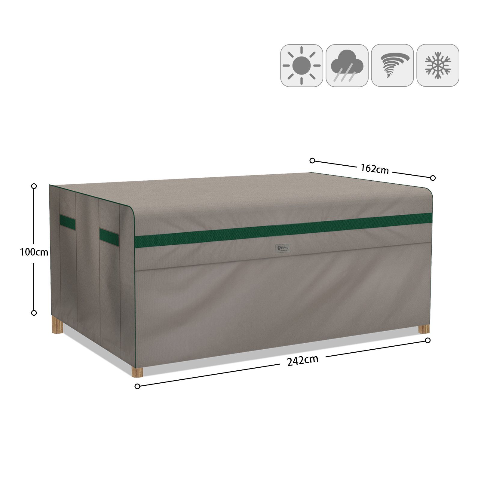 Sekey Gartenmöbel-Schutzhülle Gartenmöbel Abdeckungen Wasserdicht, aus 210D Oxford, Abdeckungen, Geeignet für 123 x 60 x 74 cm Poly Rattan
