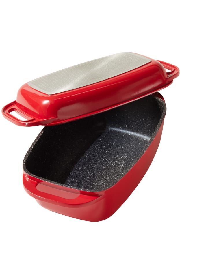 Stoneline Bräter Schmortopf 40x22 cm | mit Deckel in Rot günstig kaufen 40 x 22 cm