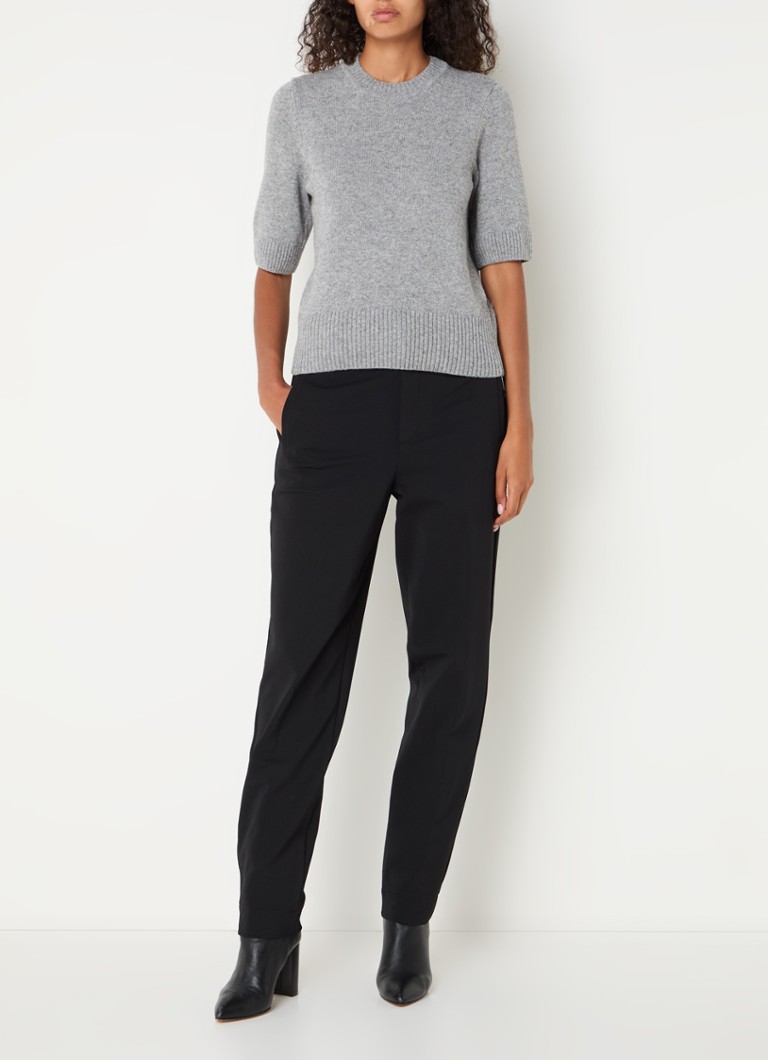 Vanilia  High waist tapered fit cropped pantalon met steekzakken