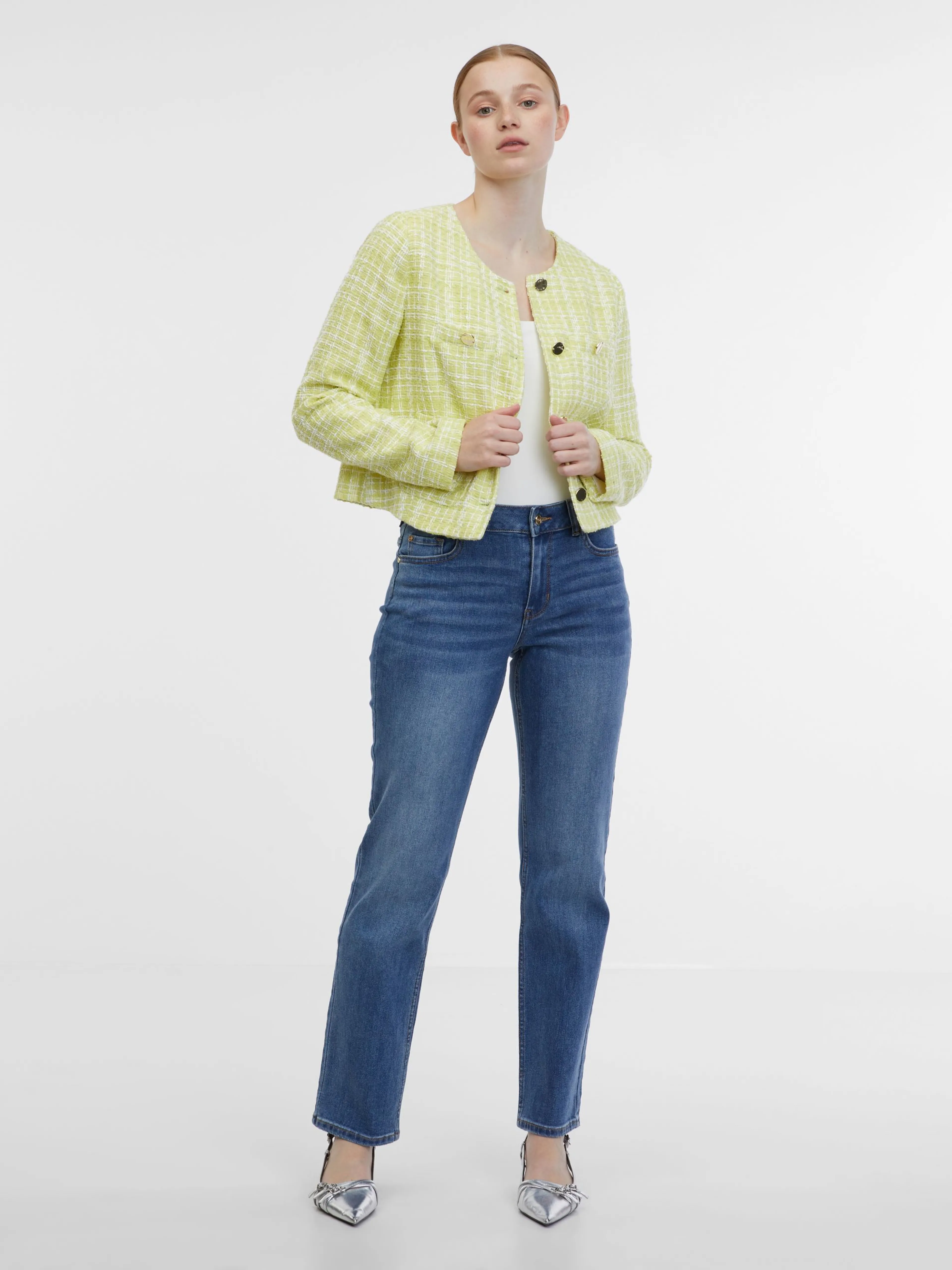 Hellgrüne Tweed-Damenjacke ORSAY