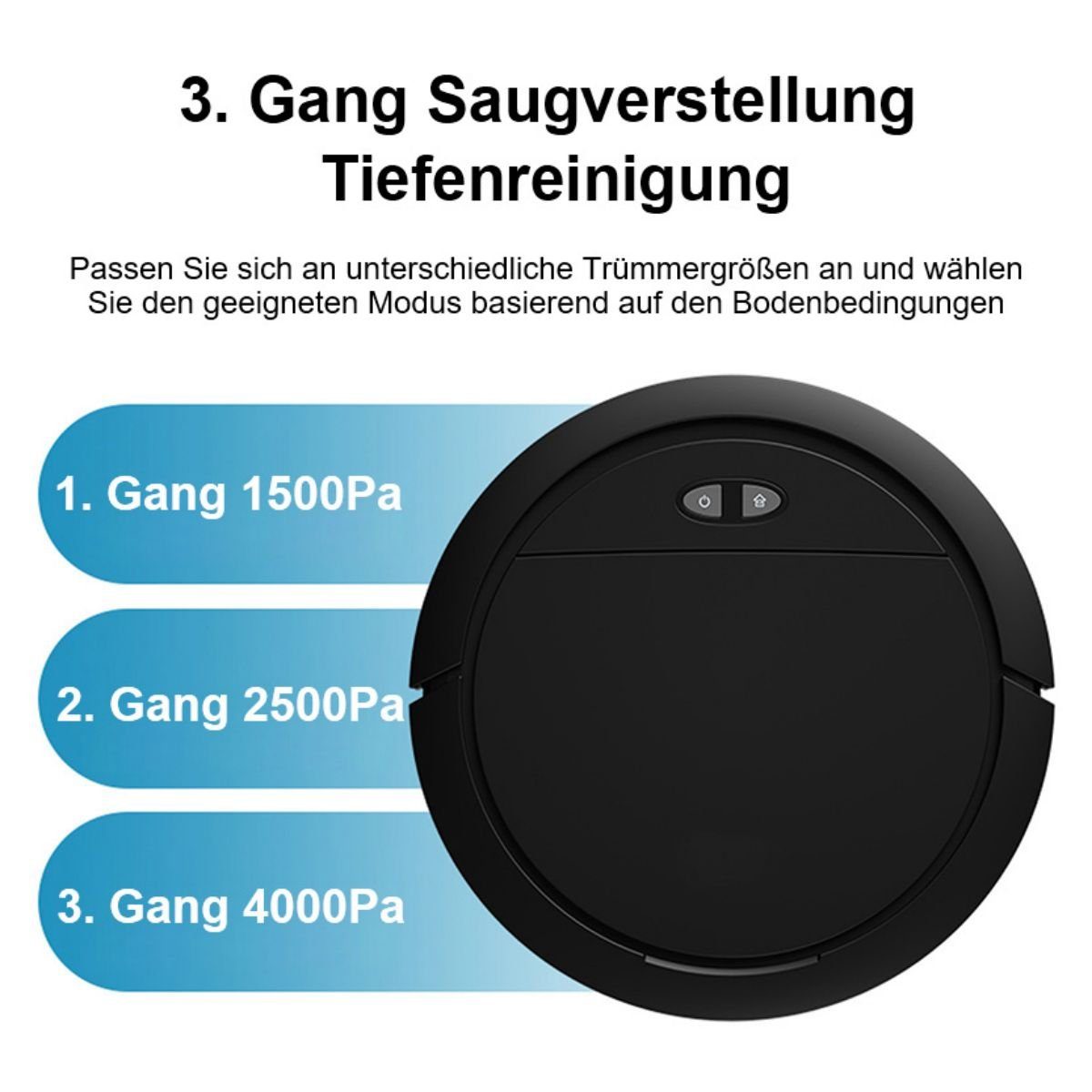 Yoyaxi Wischroboter 3-in-1 Kehrroboter mit Saug- und Wischfunktion, USB-aufladbar, Automatischer Betrieb, starke Saugkraft, langlebiger Akku