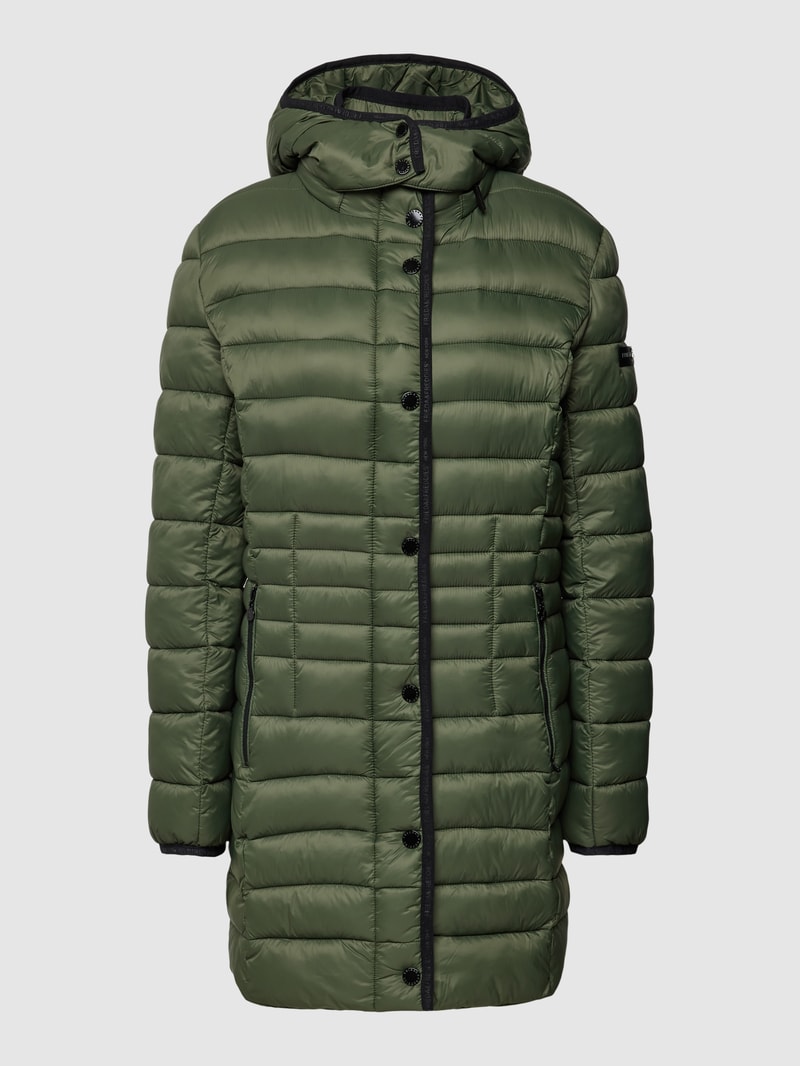 Steppjacke mit Kapuze Modell 'LAURA MAY' in olivgrün