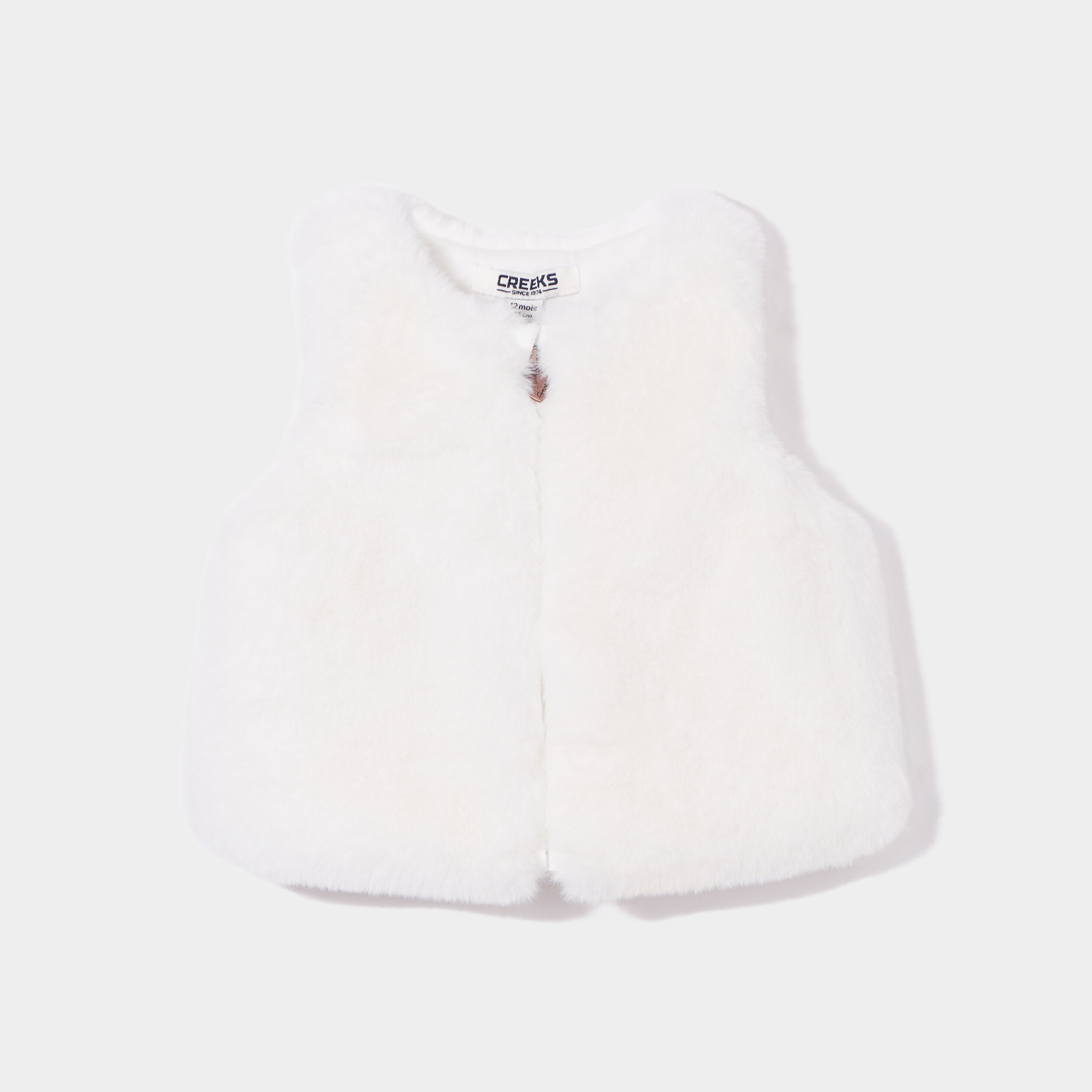 Gilet imitation fourrure sans manches blanc bébé fille | La Halle