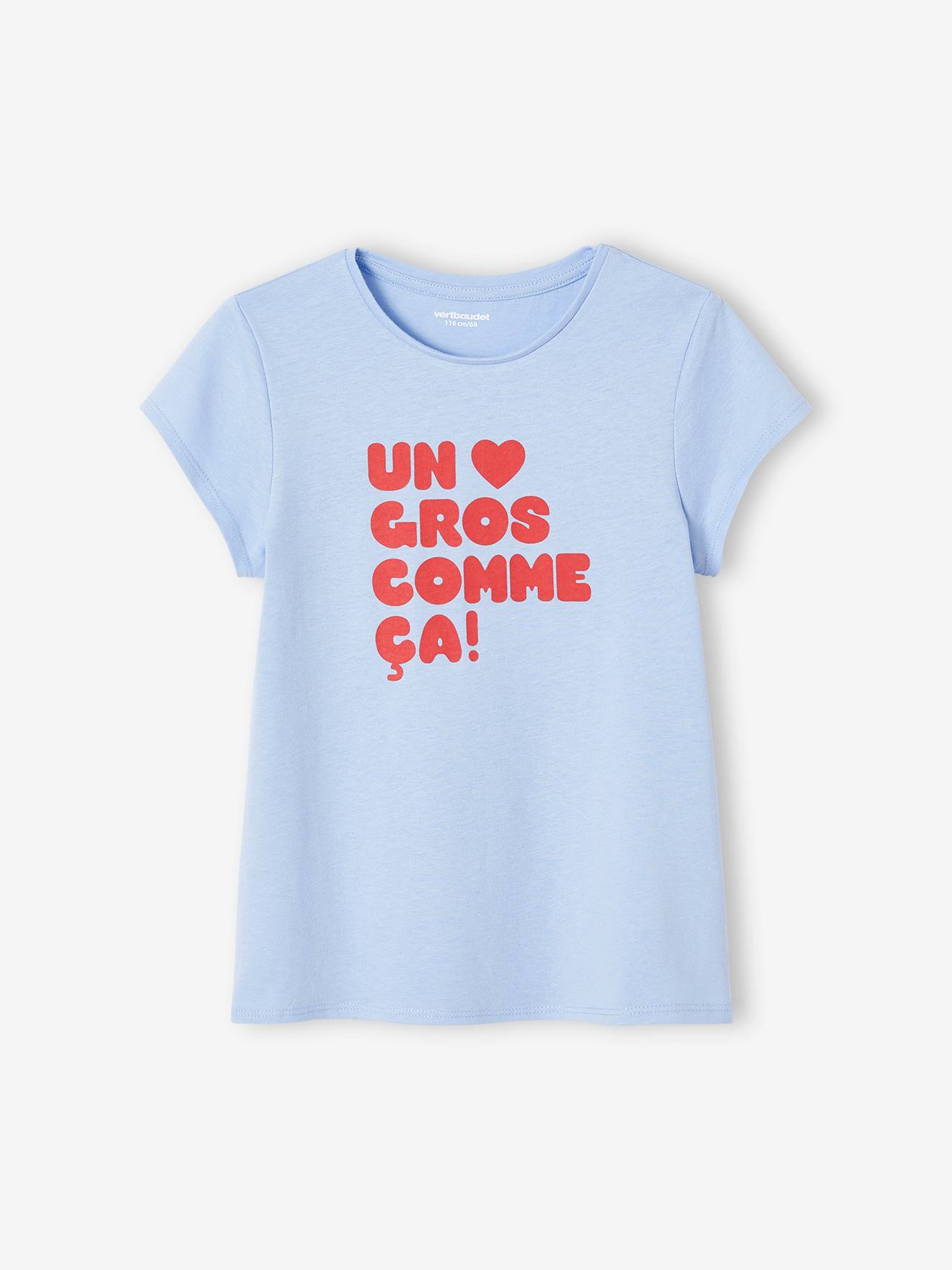 Tee-shirt à message Basics fille corail