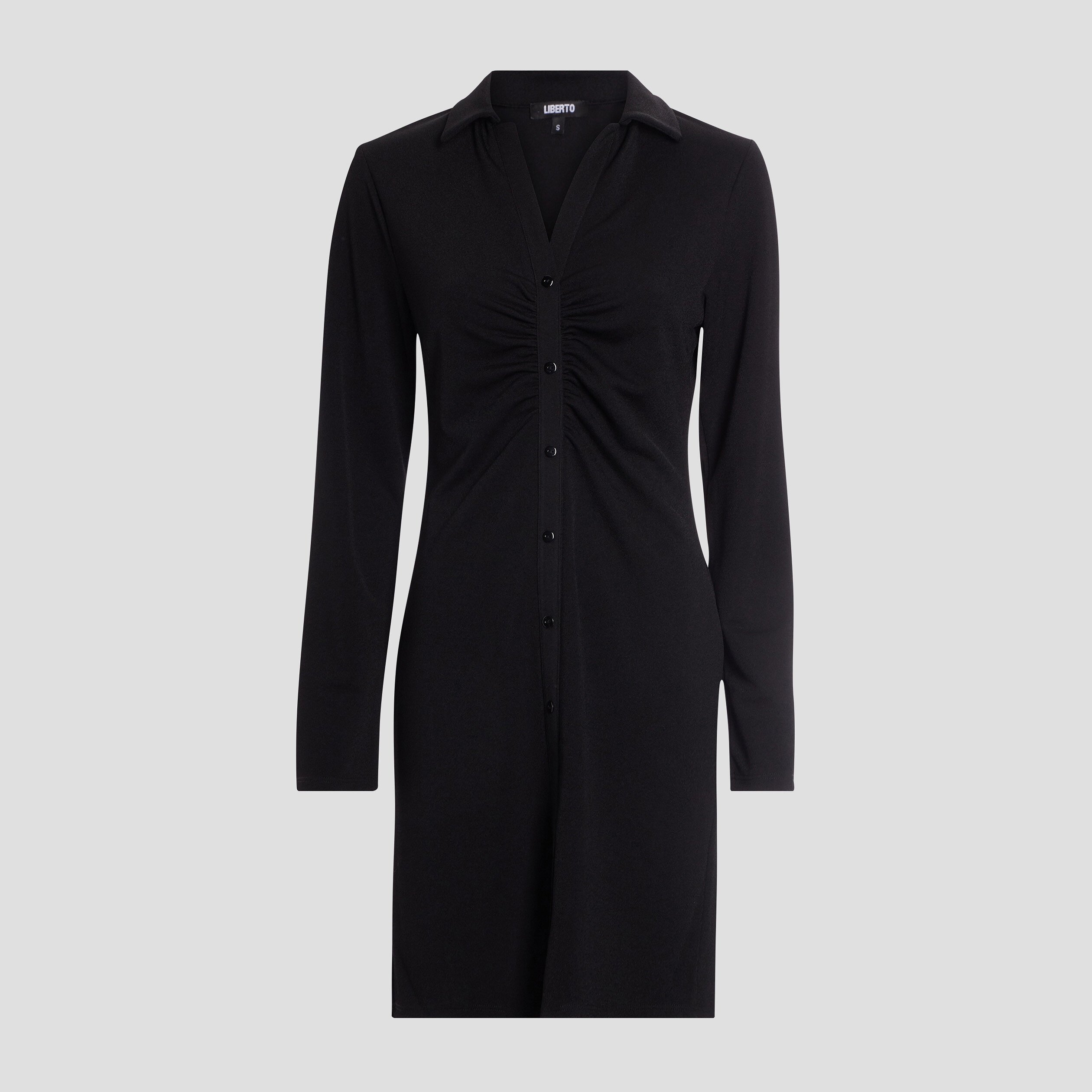 Robe ajustée froncée noir femme | La Halle