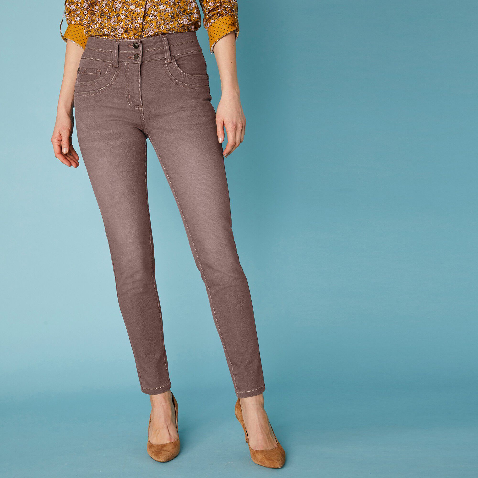 Jean 7/8ème fuselé couleur stretch