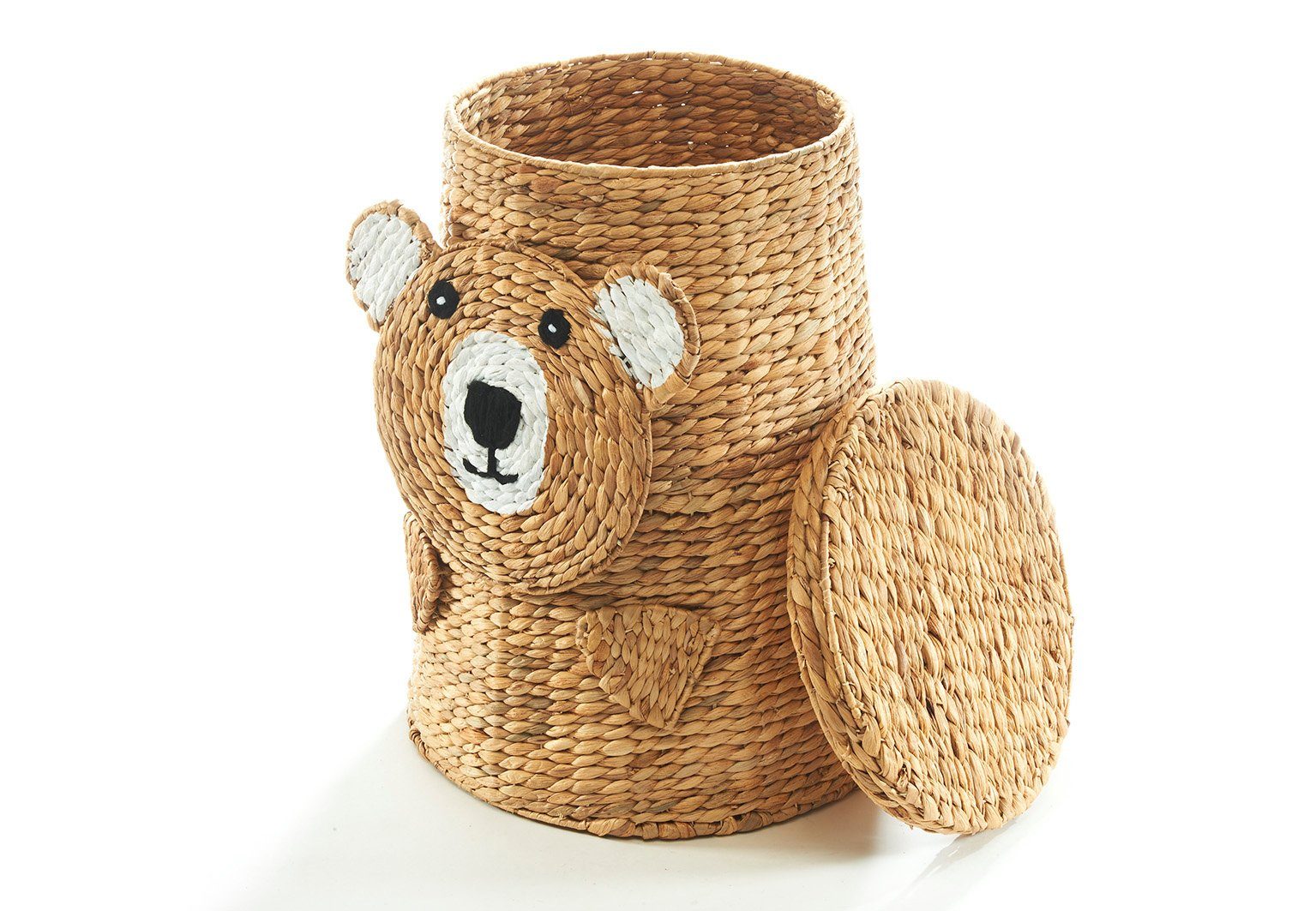 Kobolo Wäschekorb Aufbewahrung Korb BEAR - Wasserhyazinthe - natur