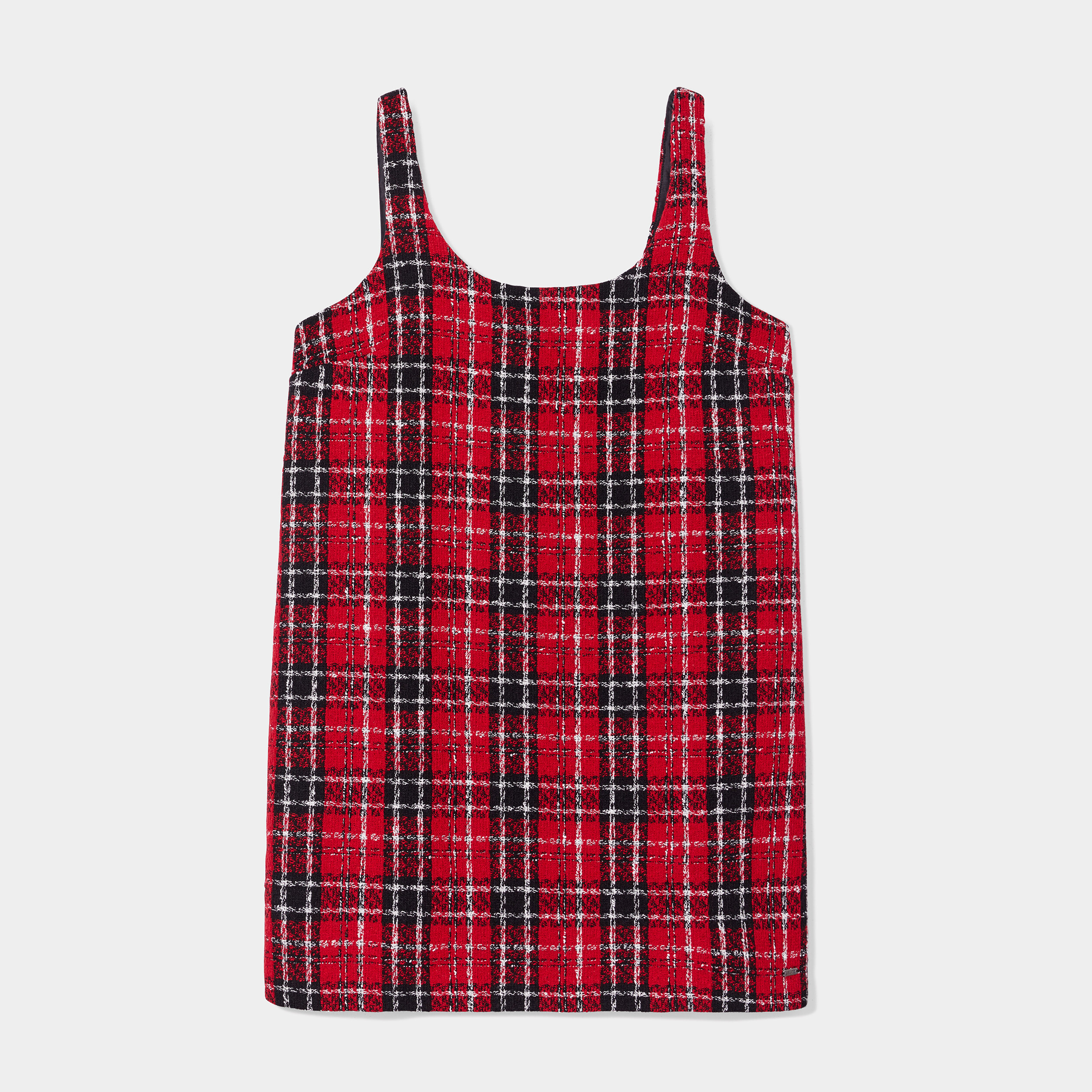 Robe chasuble courte droite rouge femme | La Halle