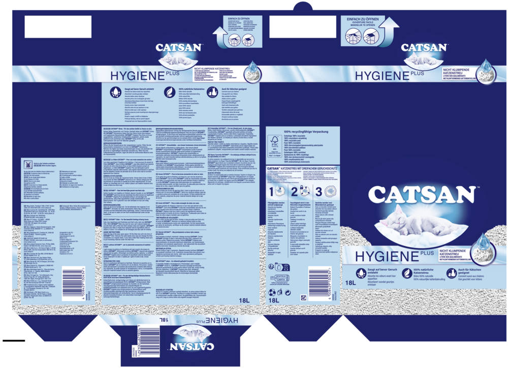 Catsan Hygiene Plus Katzenstreu 18l