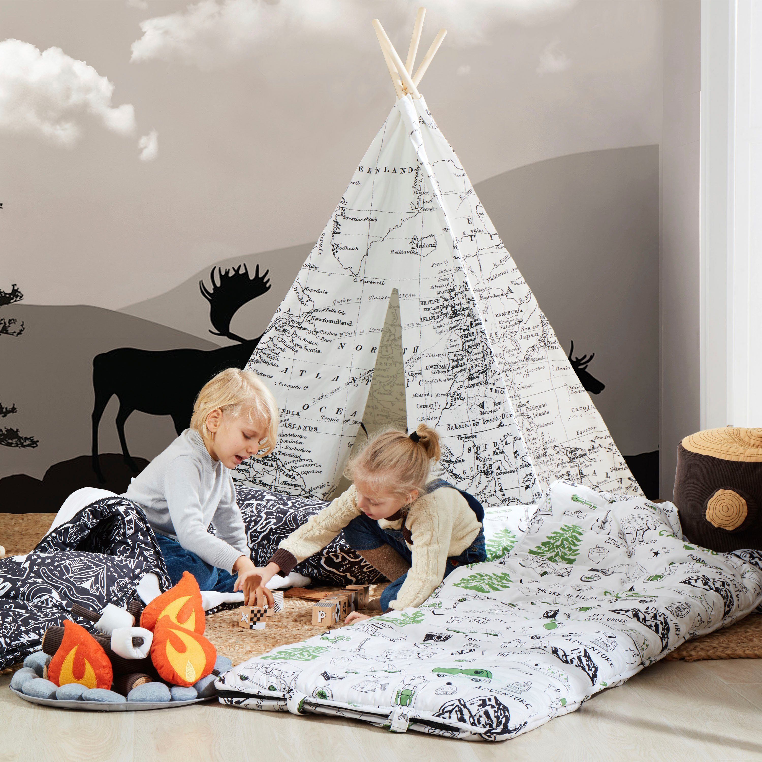 Sunny Tipi-Zelt Weltkarte