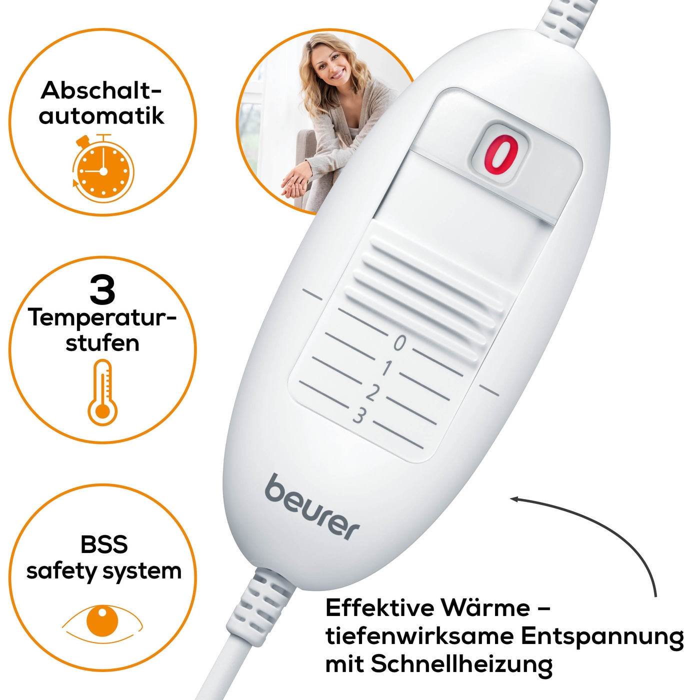 Beurer Rücken- /Nacken-Heizkissen HK 53 Cosy-Heizkissen für Nacken & Rücken mit praktischer Befestigung