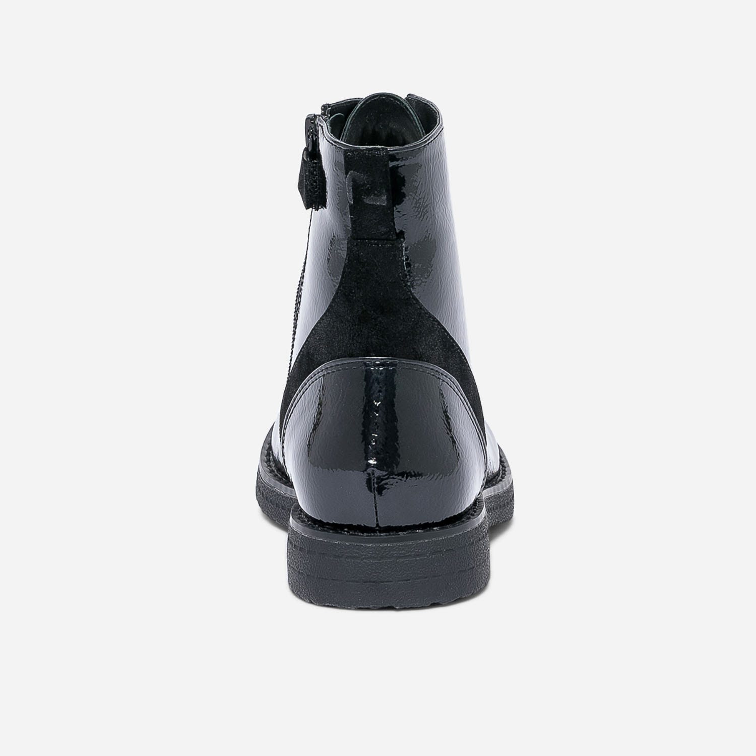 Bottine noire vernie à lacet