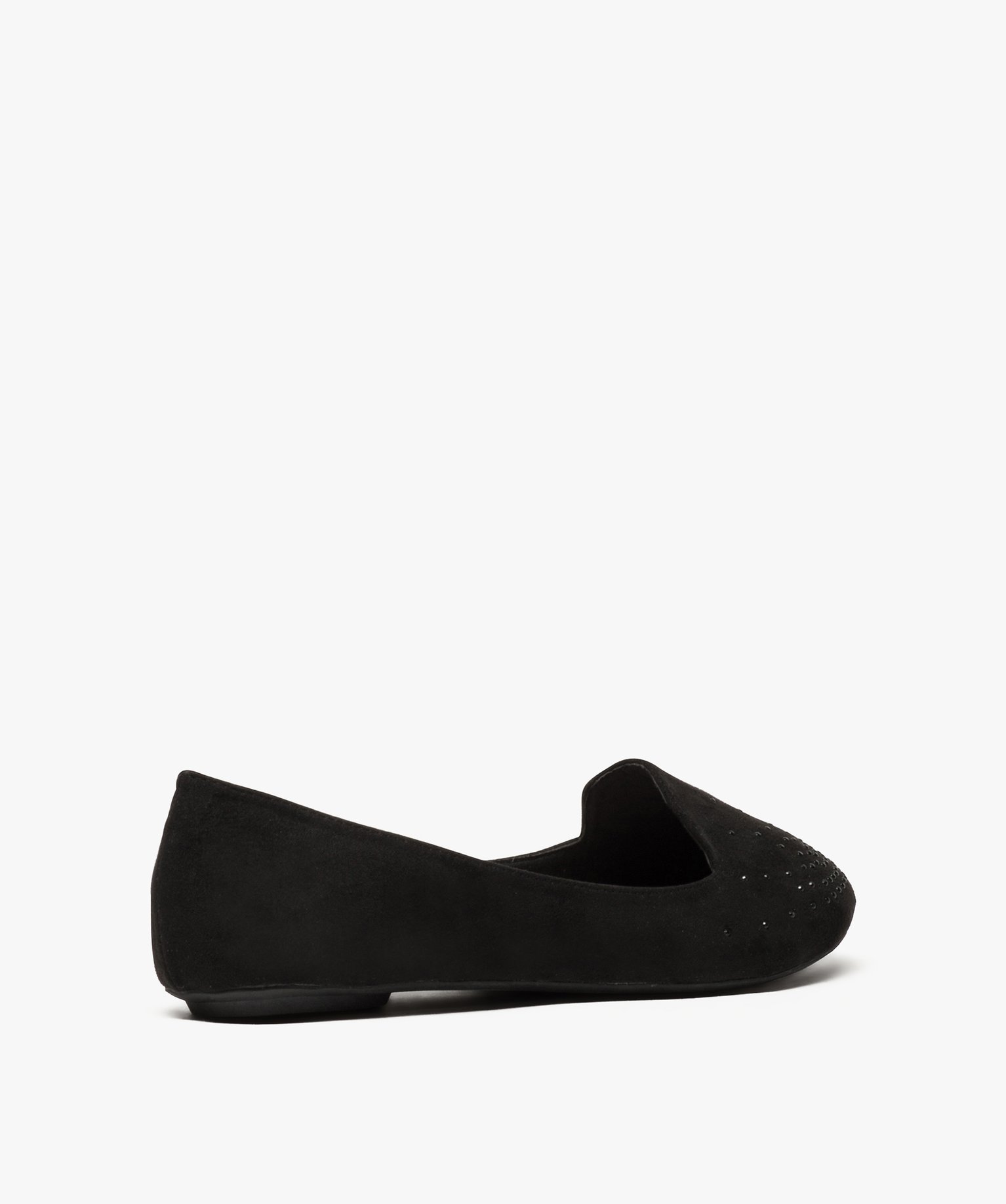 Ballerines femme style slippers unies avec strass noir | GEMO