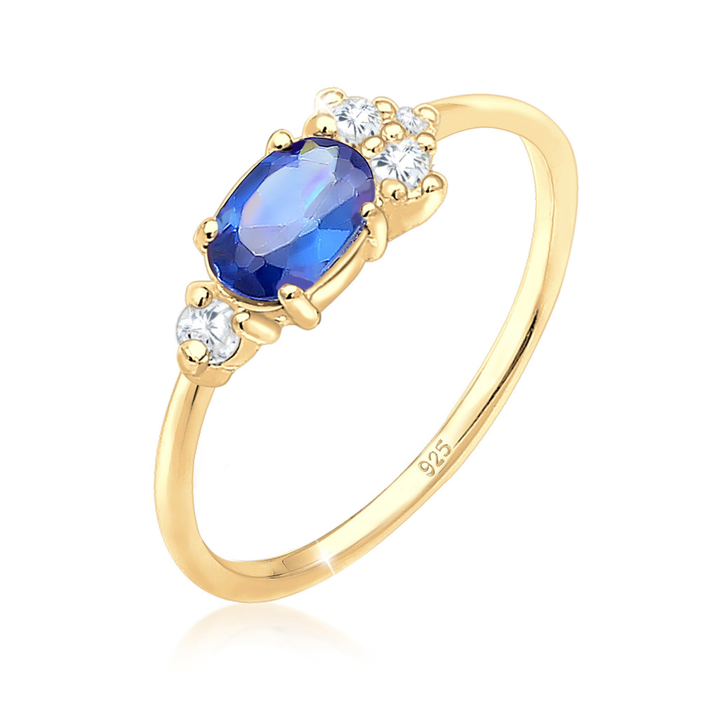 Elli PREMIUM Elli PREMIUM Bague Femmes Fiançailles avec Rubis Synthétique et Cristaux de Zirco Bague