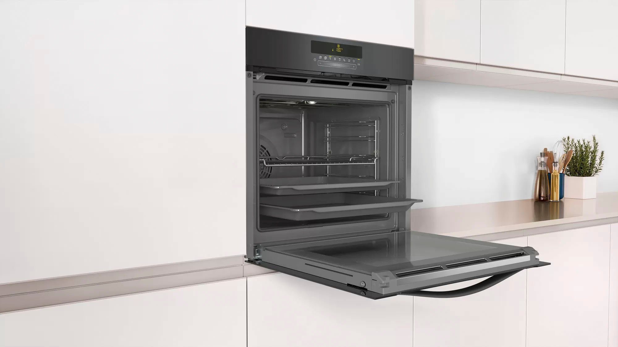 Constructa Einbaubackofen CF4M98062, mit Teleskopauszug nachrüstbar, Pyrolyse-Selbstreinigung