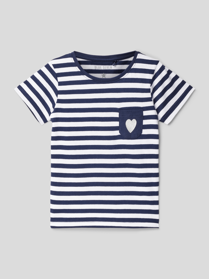 T-Shirt mit Streifenmuster in blau