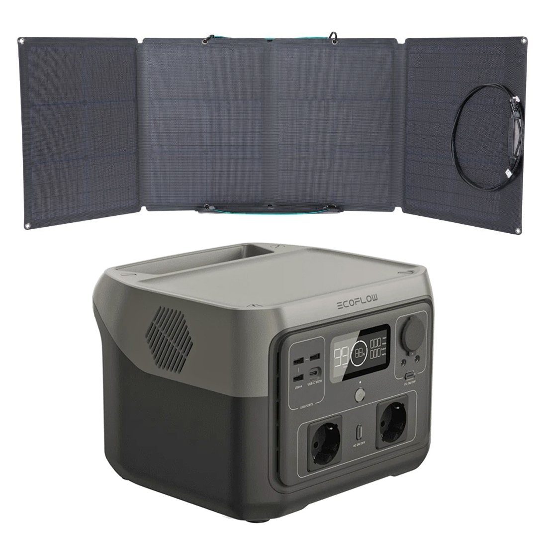 Ecoflow Ecoflow River 2 Max Powerstation mit 110W Solarpanel Smart-Home-Station